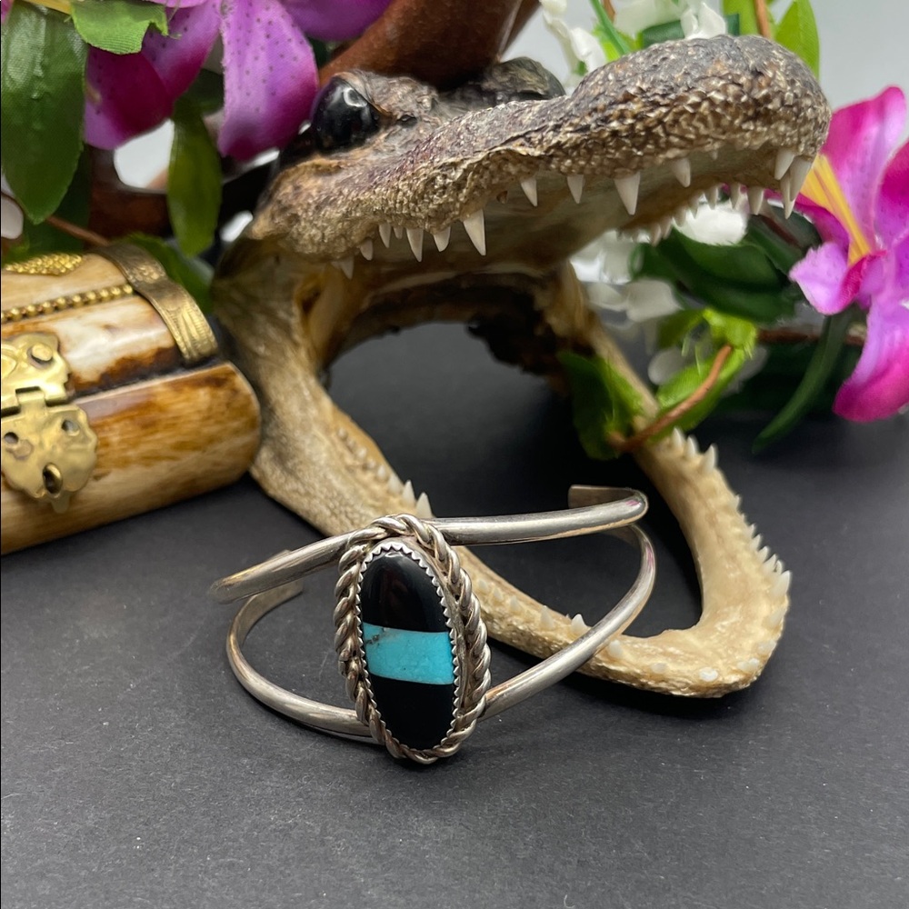 Jerome Begay signed Navajo Sterling cuff bracelet